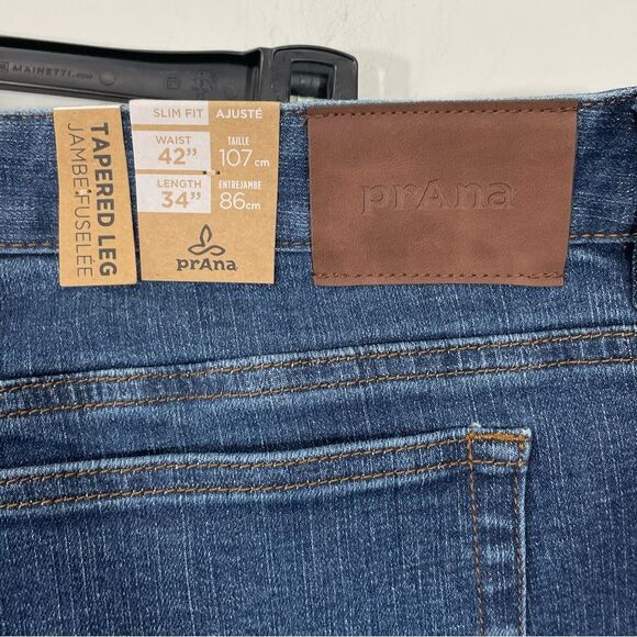 NWT Prana‎ Hillgard Slim Jean Size 42 x 34 Medium Ozone Wash Denim - Picture 4 of 7